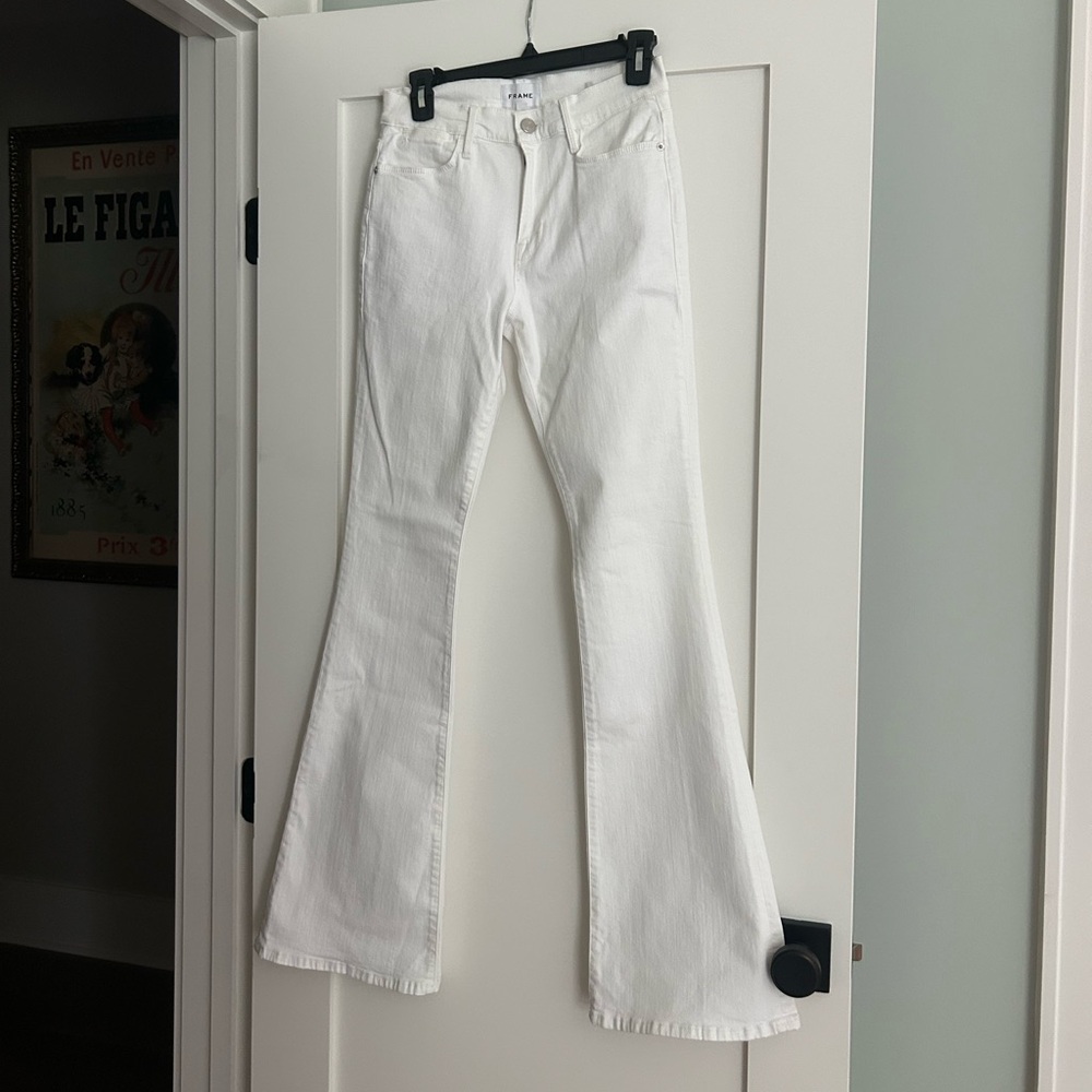 Frame white flare jeans size 28